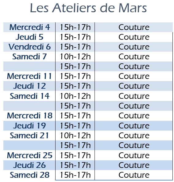 programme stage ateliers granville couture ceramique